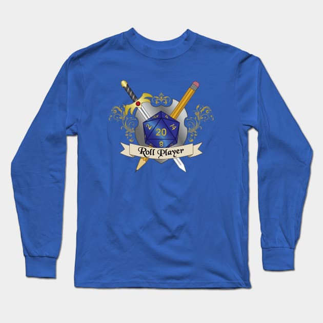 Roll Player Crest Long Sleeve T-Shirt by NashSketches